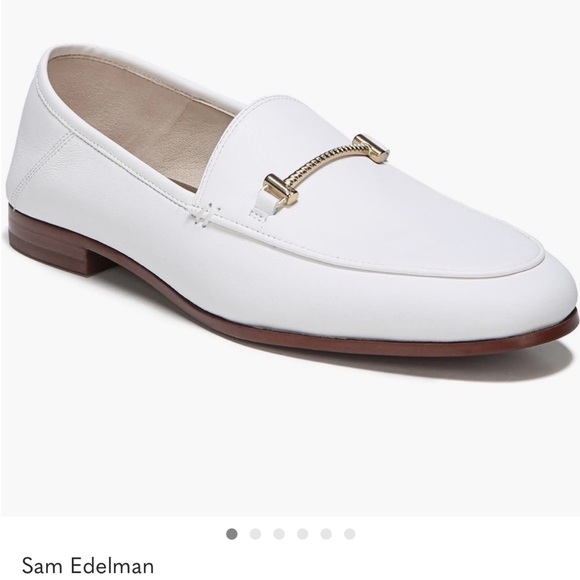 Sam Edelman Shoes - Sam Edelman Lior Loafers in White Leather with Gold-tone Hardware Size 7